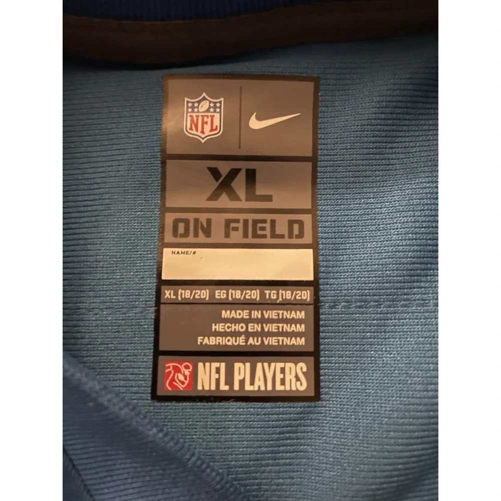 Detroit Lions Nike On Field Kerryon Johnson 33 Jersey NFL Logo Blue XL JBHS